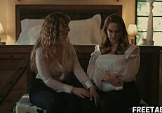 lesbian couple lena paul and her partner explore hairy pussies and monster cocks