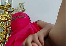 I fulfilled my New Year challenge by dressing as an Indian and masturbating my big pussy deliciously.