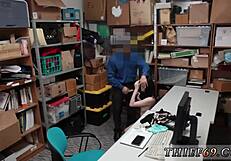 Petite Emo Teen Strapon DP in Police Uniform Play