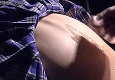 belle the skinny slut gets lucky sucking and fucking cock