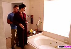 Milf Bianca Breeze Gets Naughty with Stepson and His Girlfriend in Wild Threesome Action.