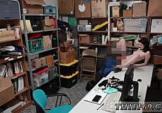 Petite Emo Teen Strapon DP in Police Uniform Play