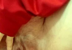 Mature Exhibitionist Pisses with Open Pussy Exposed