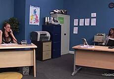 interracial pounding brings pure joy to ebony secretary in glasses