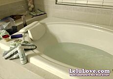 Behind the Scenes PUSSY SHAVING Bath on Live Webcam - Lelu Love