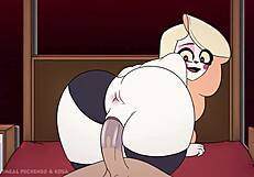 Charlie morningstar roughly fucks alastor in a hotel creampie during early morning