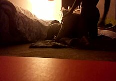 big ass juicy brown chick suck then fucked at home, banging doggystyle