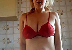 Blonde Amateur Dances and Masturbates with Big Tits