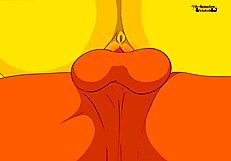 marge on a nude beach in this simpsons hentai animation... what a wild scene