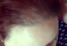 Redhead girlfriend sucks monster cock and gets cum on tits