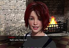 Redhead with small 18+ tits fingers herself in masturbation