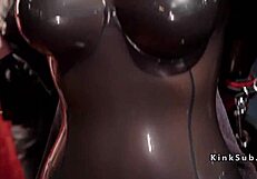 Upper floor party hints at bondage orgy with tied slaves