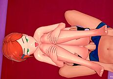 Gwen finishes her shower and drops the towel for an adult fuck scene