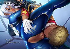 in this hentai scene, kyonyuu gunjin shihai saimin stirs deep emotions with hypnosis and control