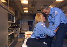 pretty emt fucks in ambulance back with big tits