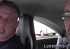 British Brunette Feels Intense Pleasure in Spitroast with Monster Cocks