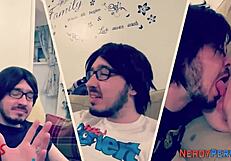 yorkshire geek gets tricked into first time blowjob from tattooed brit