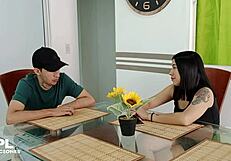 my slutty step-sister craves my huge cock after her boyfriend’s mess, part 1