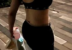 Colombian petite gym friend Estefani turns into hot anal slut at home.