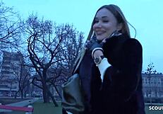 I found this perfect fitness model for rough anal at street pickup casting