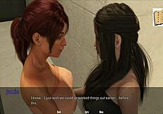 Elizabeth apologizes in 3d anime hentai cartoon scene.