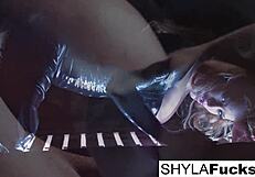 sexy shyla stylez shows off big tits and ass in intense fetish smoking session