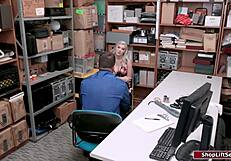 Lp officer, fuck this busty blonde shoplifter in lingerie, she pleads