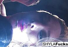 sexy shyla stylez shows off big tits and ass in intense fetish smoking session