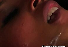 Feisty Hottie Gets Jizz Shot On Her Face Sucking All The Cum