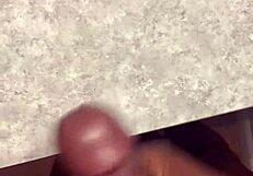 huge cumshot feels amazing on my bathroom counter