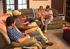 my slut wife needed a fuck party with shaved pussy banging and blowbang action 😈