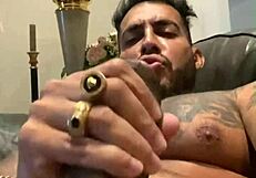 muscle viktor rom performs solo bbc masturbation outdoors with tattoos