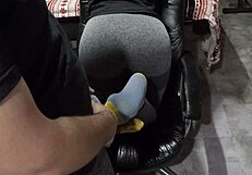 Ass tease and soles lead to cumshot