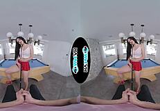 i'm teasing on the pool table before getting fucked in vr
