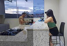 Ever seen a hot Brazilian wife banged in the kitchen till she cums?