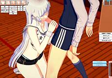 Check out this anime babe's big tits getting massaged! 😍