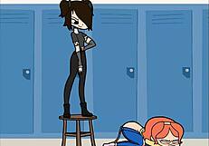 animated girl gets wedgies in compilation video