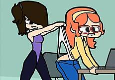 animated girl gets wedgies in compilation video