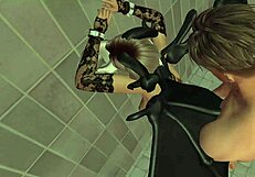 3D Succubus Seduces with Big Tits in Outdoor Shower Scene