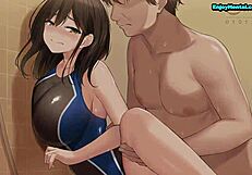 Swimming instructor worried about her breast size during lesson