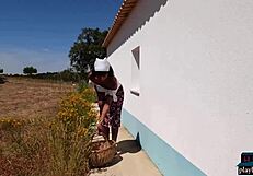 Curvy Indian Milf Model Angel Constance Strips Fully Naked Outdoor for Playboy