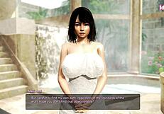 hot busty woman getting wet and fucked in the sauna