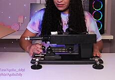 Hey, just unboxed my new sex machine! Agatha Dolly tests this toy’s crazy speed on all fours.