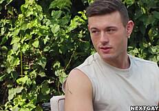 Gorgeous gay sex scene with JC Hunt and Ryer Owens in hardcore shower action