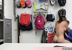 Anna chambers bent over as helpless cleptomaniac stripper