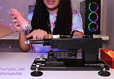 Hey, just unboxed my new sex machine! Agatha Dolly tests this toy’s crazy speed on all fours.