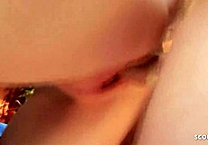 Whoa! Ginger virgin teen bangs client at oiled massage!