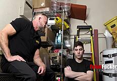 Handsome 40yo hunk security man fucks twink suspect in lockup - harrison todd greg dixxon