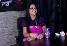 Afraid of what they'll think? Raphaela Savanah in sheer lingerie for group fun.