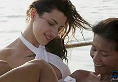 Petite Asian Maki Katana And Russian Oksana Oksi Boat Adventure